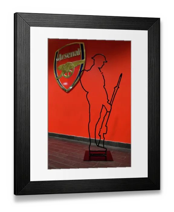 Framed Print : Arsenal Honors Fallen Heroes: Remembrance Day Tribute vs Sevilla in 2023 Champions League at Emirates Stadium