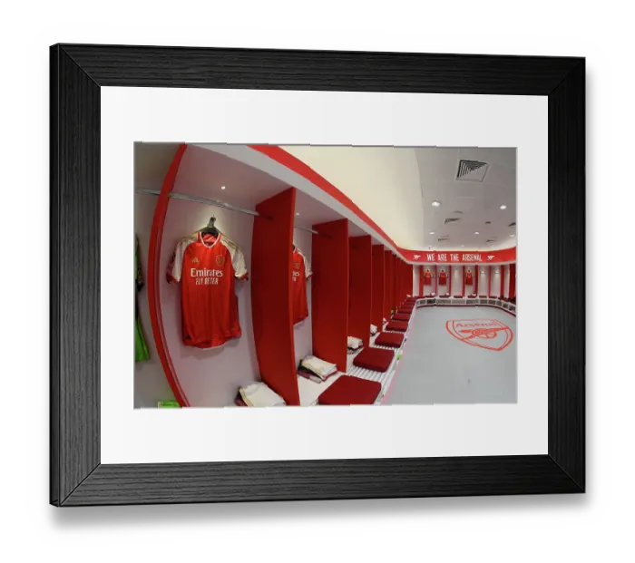 Framed Print : Arsenal FC Dressing Room: Pre-Match Huddle vs Sevilla FC, UEFA Champions League 2023 / 24 Framed Print : Arsenal FC Dressing Room: Pre-Match Huddle vs Sevilla FC, UEFA Champions League 2023 / 24
