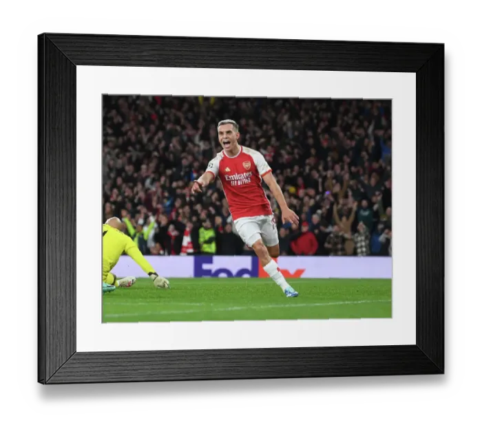 Framed Print : Arsenal Takes the Lead: Leandro Trossard Scores First Goal in 2023-24 UEFA Champions League (Arsenal vs Sevilla) Framed Print : Arsenal Takes the Lead: Leandro Trossard Scores First Goal in 2023-24 UEFA Champions League (Arsenal vs Sevilla)