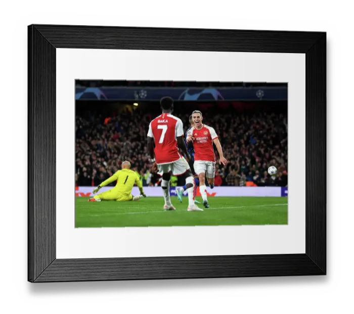 Framed Print : Trossard Scores First Arsenal Goal: Arsenal FC 1-0 Sevilla FC, UEFA Champions League 2023 / 24