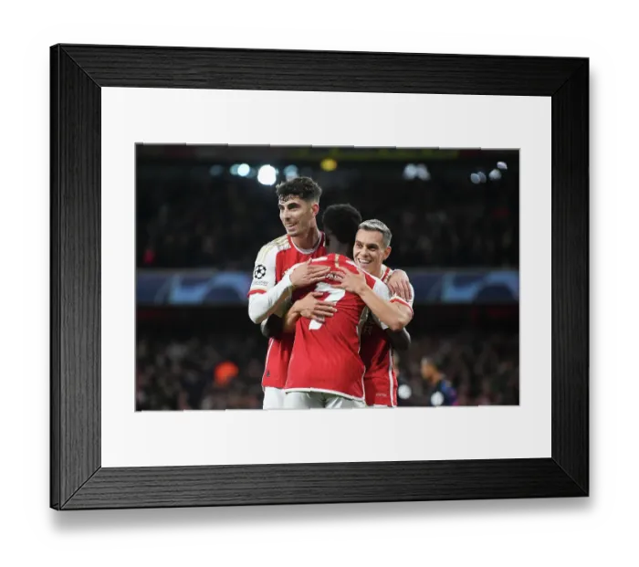 Framed Print : Trossard Scores First Arsenal Goal: Arsenal 1-0 Sevilla, Champions League 2023-24