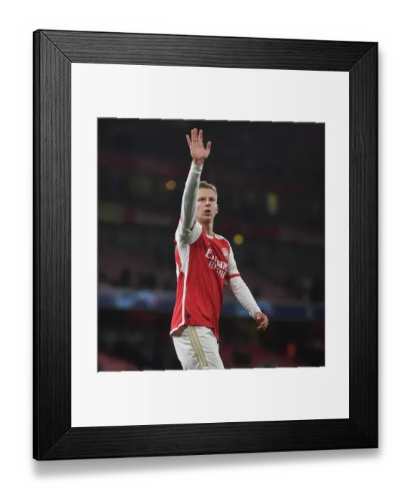 Framed Print : Arsenal's Zinchenko Celebrates in Arsenal FC vs Sevilla FC, UEFA Champions League 2023 / 24