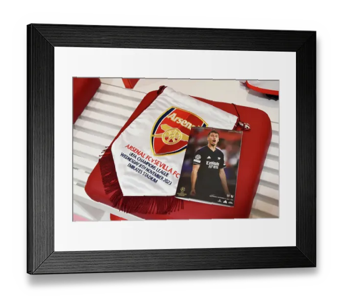 Framed Print : Arsenal Dressing Room: Gearing Up for Battle against Sevilla in the 2023 / 24 UEFA Champions League Framed Print : Arsenal Dressing Room: Gearing Up for Battle against Sevilla in the 2023 / 24 UEFA Champions League