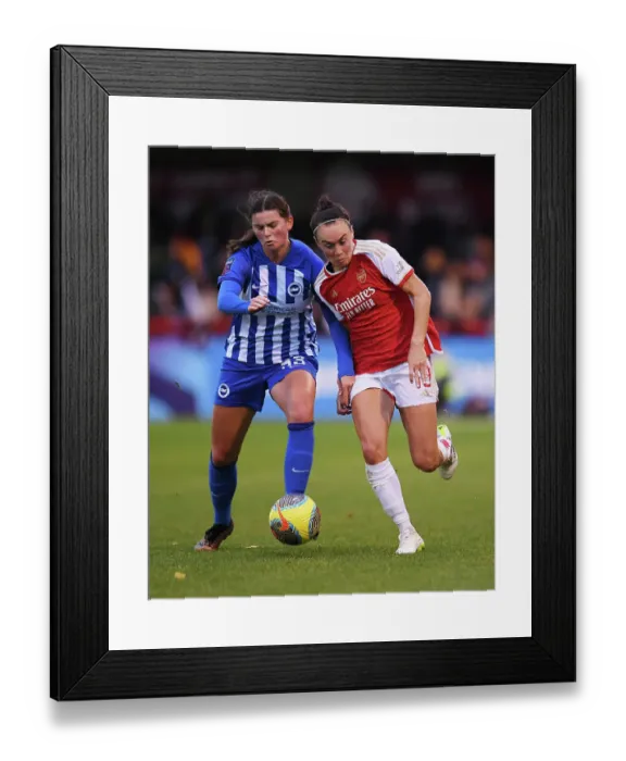 Framed Print : Battling for the Top: A Fierce Encounter - Brighton & Hove Albion vs. Arsenal FC in the Women's Super League
