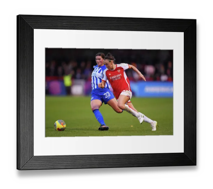 Framed Print : Battle for Possession: Arsenal FC vs. Brighton & Hove Albion in the Women's Super League Framed Print : Battle for Possession: Arsenal FC vs. Brighton & Hove Albion in the Women's Super League