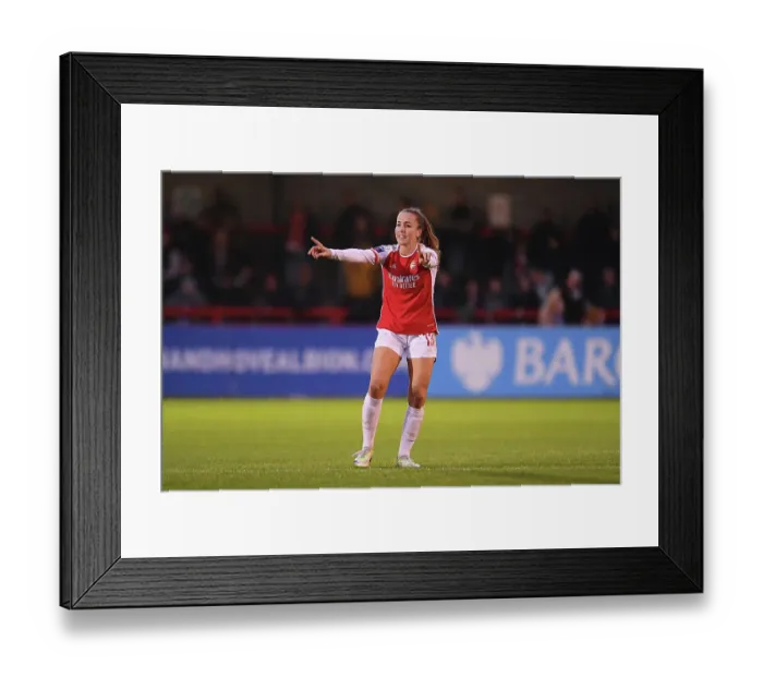 Framed Print : Arsenal Women's Team Tactics: Lia Waelti Gives Instructions Against Brighton & Hove Albion in Barclays Women's Super League