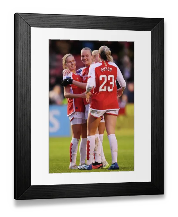 Framed Print : Arsenal Women's Football: Frida Maanum's Hat-Trick Secures Victory Against Brighton & Hove Albion (2023-24)