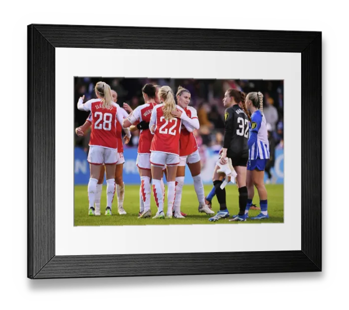 Framed Print : Arsenal Celebrate Victory Over Brighton in Barclays Women's Super League Framed Print : Arsenal Celebrate Victory Over Brighton in Barclays Women's Super League
