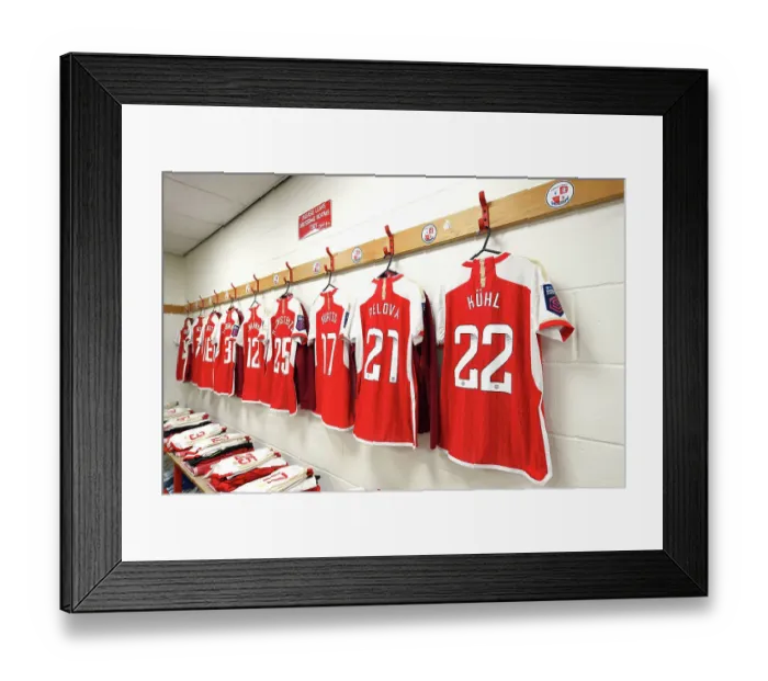 Framed Print : Behind the Scenes: Arsenal Women's Team Dressing Room Preparations before Brighton & Hove Albion (Barclays Women's Super League, 2023-24) Framed Print : Behind the Scenes: Arsenal Women's Team Dressing Room Preparations before Brighton & Hove Albion (Barclays Women's Super League, 2023-24)