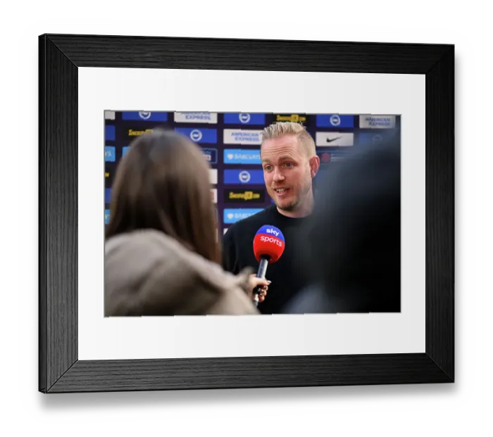 Framed Print : Arsenal Manager Jonas Eidevall Pre-Match Press Conference: Brighton & Hove Albion vs Arsenal (Barclays Women's Super League, 2023-24)