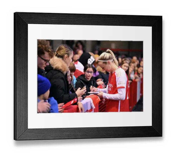 Framed Print : Arsenal Women's Team Celebrates Victory at Brighton & Hove Albion: Amanda Ilestedt Signs Autographs Framed Print : Arsenal Women's Team Celebrates Victory at Brighton & Hove Albion: Amanda Ilestedt Signs Autographs