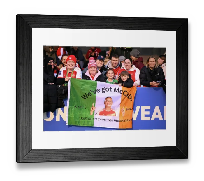 Framed Print : Arsenal Fans Celebrate Katie McCabe's Victory: Brighton & Hove Albion vs. Arsenal FC, Barclays Women's Super League 2023-24 Framed Print : Arsenal Fans Celebrate Katie McCabe's Victory: Brighton & Hove Albion vs. Arsenal FC, Barclays Women's Super League 2023-24