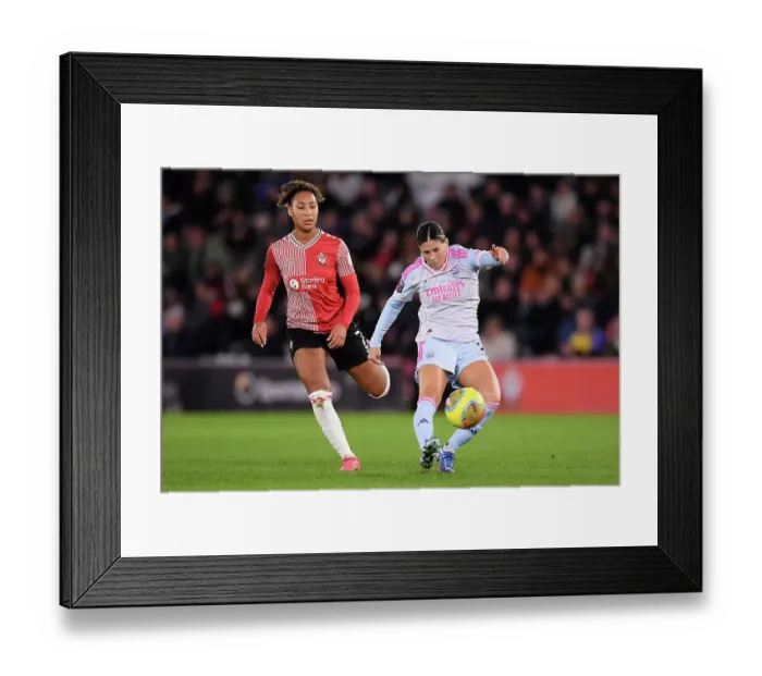 Framed Print : Arsenal's Kyra Cooney-Cross Faces Off Against Southampton's Lexi Lloyd-Smith in FA Women's Continental Tyres League Cup Clash