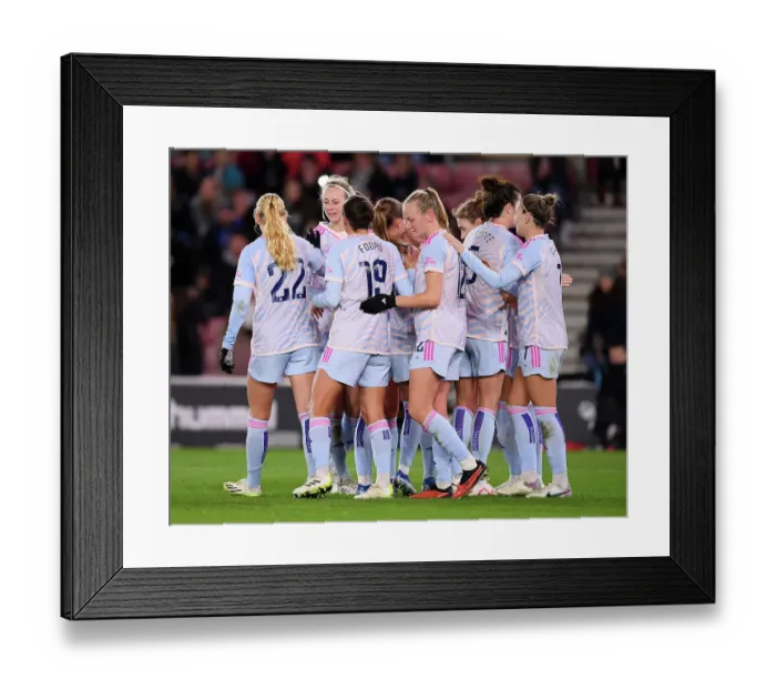 Framed Print : Arsenal Women Celebrate Second Goal in FA WSL Cup Victory over Southampton Framed Print : Arsenal Women Celebrate Second Goal in FA WSL Cup Victory over Southampton