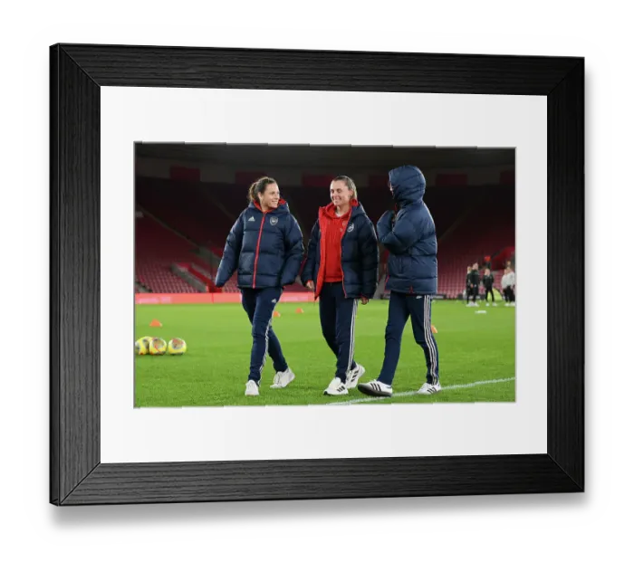 Framed Print : Arsenal Women's Team Prepares for Southampton Match in FA WSL Cup 2023-24