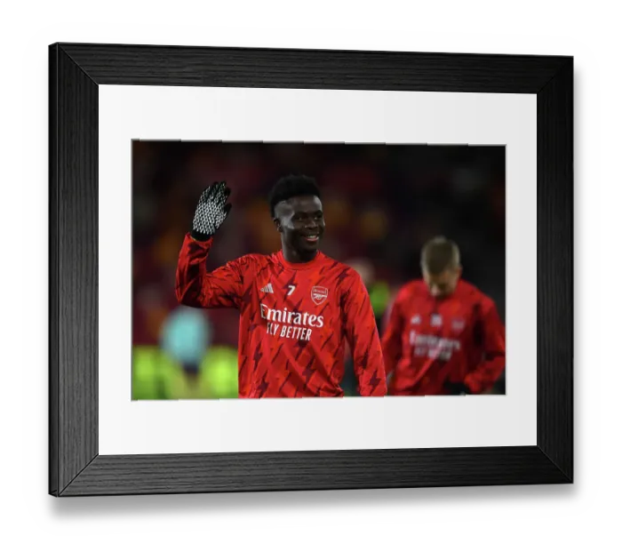Framed Print : Bukayo Saka's Focus: Arsenal's Star Warming Up Ahead of Brentford Clash (Premier League 2023-24) Framed Print : Bukayo Saka's Focus: Arsenal's Star Warming Up Ahead of Brentford Clash (Premier League 2023-24)