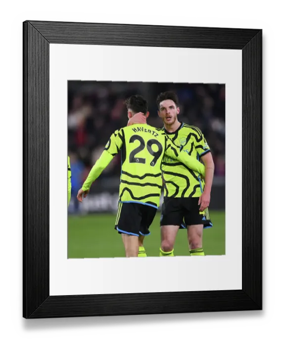 Framed Print : Brentford vs Arsenal: Havertz and Rice Clash in Premier League Showdown (2023-24)