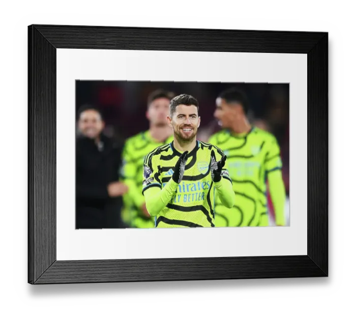 Framed Print : Arsenal Celebrate Premier League Victory Over Brentford: Jorginho's Leadership