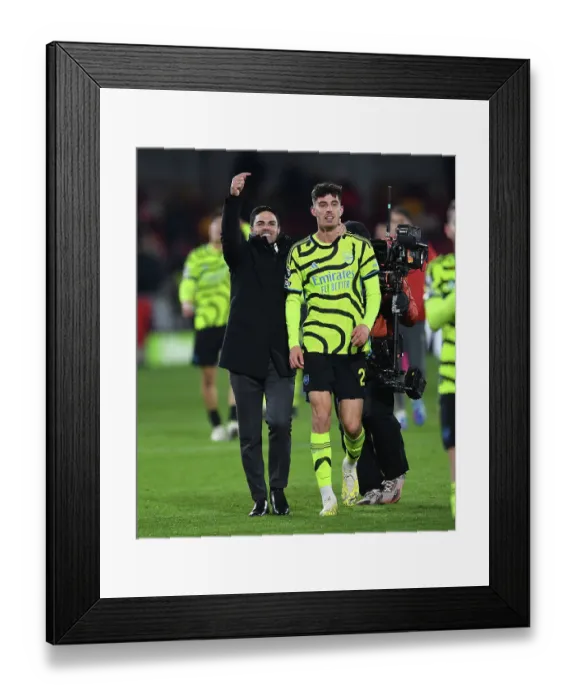 Framed Print : Havertz Scores the Winner: Arteta Reacts - Brentford 1-2 Arsenal (2023-24 Premier League)