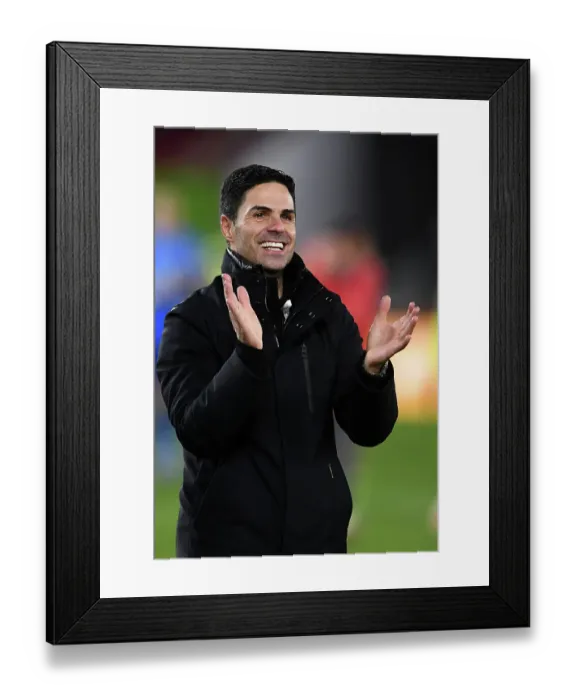 Framed Print : Arsenal's Victory: Mikel Arteta Celebrates at Brentford's Gtech Community Stadium (2023-24) Framed Print : Arsenal's Victory: Mikel Arteta Celebrates at Brentford's Gtech Community Stadium (2023-24)