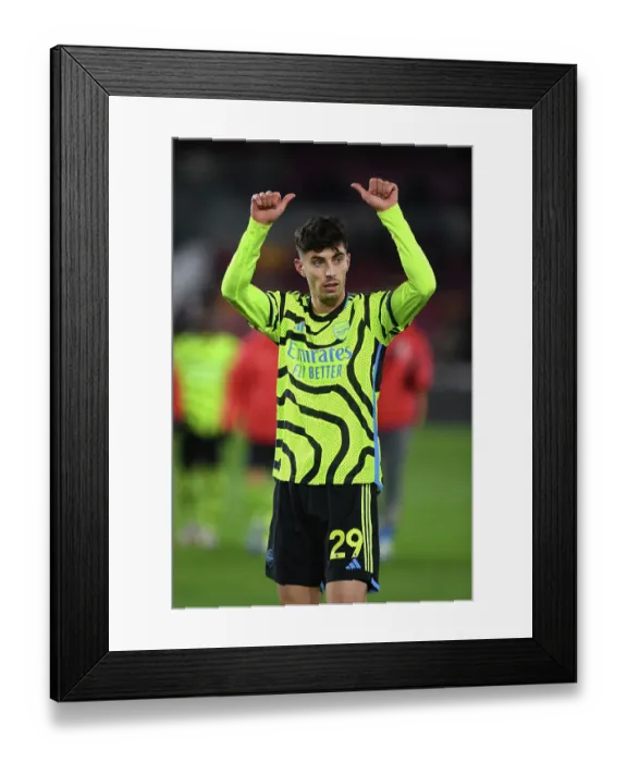 Framed Print : Arsenal Celebrate Victory Over Brentford in 2023-24 Premier League