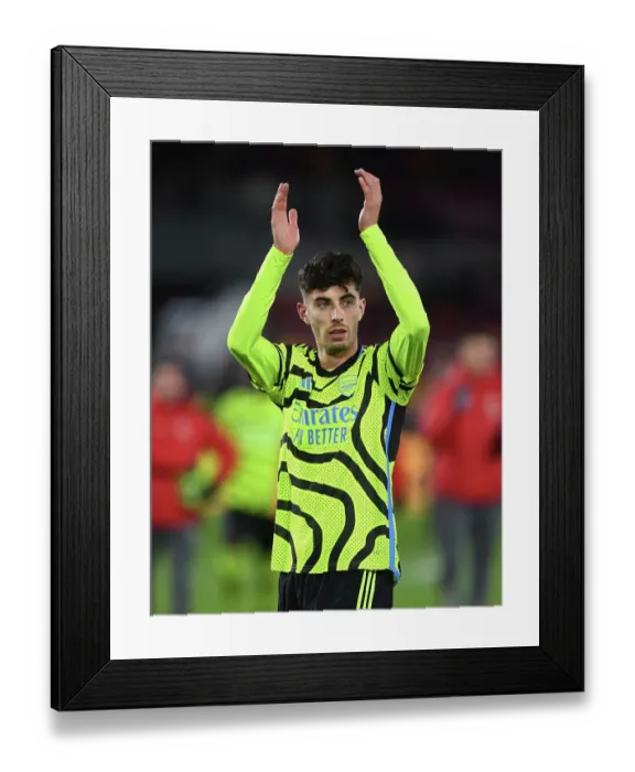 Framed Print : Arsenal's Kai Havertz Reacts After Brentford Clash - Premier League 2023-24