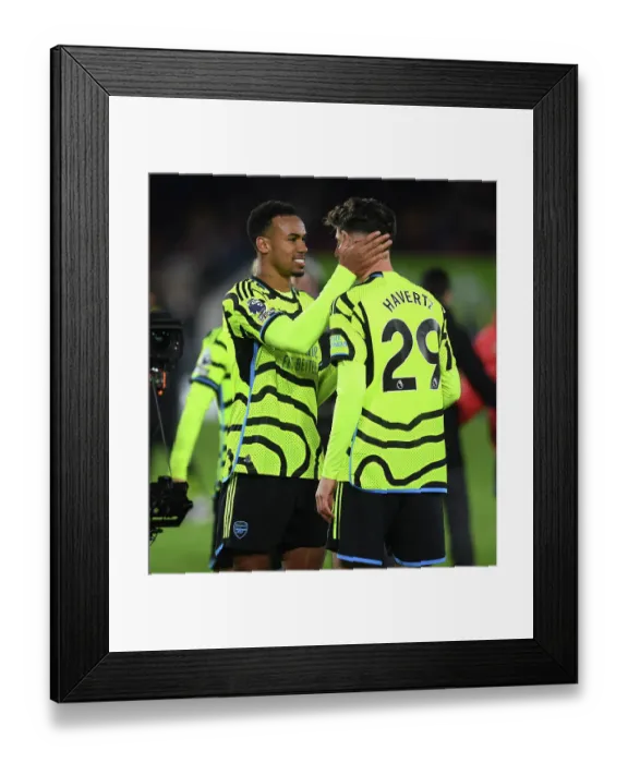 Framed Print : Gabriel Magalhaes and Kai Havertz: A Clash of Talents - Brentford vs Arsenal, 2023-24 Premier League