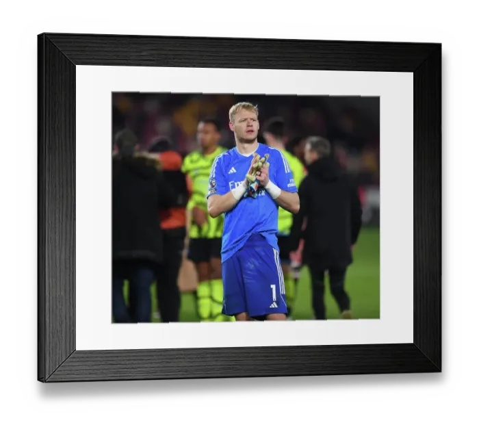 Framed Print : Arsenal's Aaron Ramsdale Applauds Fans After Brentford Victory (2023-24) Framed Print : Arsenal's Aaron Ramsdale Applauds Fans After Brentford Victory (2023-24)