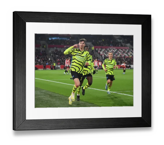 Framed Print : Havertz Scores First Arsenal Goal: Arsenal Secure 1-0 Win Over Brentford in 2023-24 Premier League