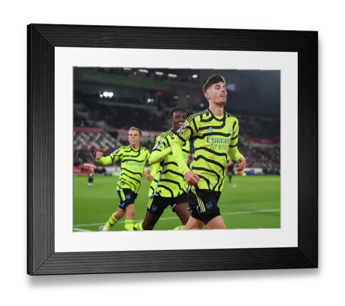 Framed Print : Havertz Scores the Winner: Brentford vs. Arsenal, Premier League 2023-24