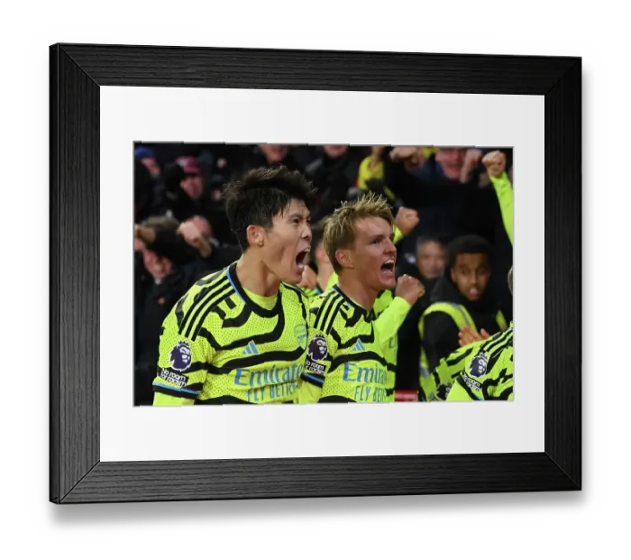 Framed Print : Arsenal Celebrate Kai Havertz's Goal Against Brentford in 2023-24 Premier League Framed Print : Arsenal Celebrate Kai Havertz's Goal Against Brentford in 2023-24 Premier League