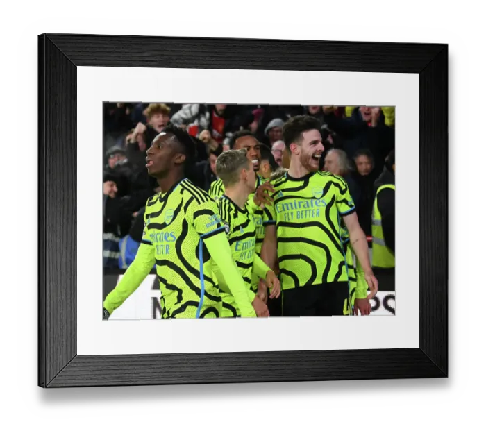 Framed Print : Arsenal Celebrate First Goal: Eddie Nketiah and Team's Jubilant Reaction to Kai Havertz's Strike (2023-24 Premier League) Framed Print : Arsenal Celebrate First Goal: Eddie Nketiah and Team's Jubilant Reaction to Kai Havertz's Strike (2023-24 Premier League)