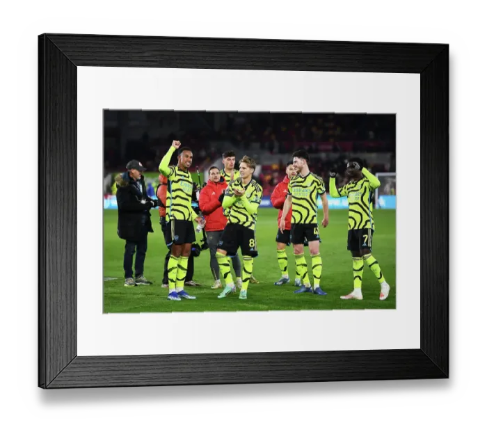 Framed Print : Arsenal Celebrate Victory Over Brentford in Premier League Clash (2023-24) Framed Print : Arsenal Celebrate Victory Over Brentford in Premier League Clash (2023-24)