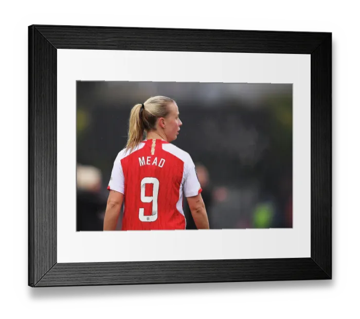 Framed Print : Arsenal Women vs. West Ham United: Barclays WSL Clash at Meadow Park - Beth Mead Focused Amidst Intense Rivalry Framed Print : Arsenal Women vs. West Ham United: Barclays WSL Clash at Meadow Park - Beth Mead Focused Amidst Intense Rivalry