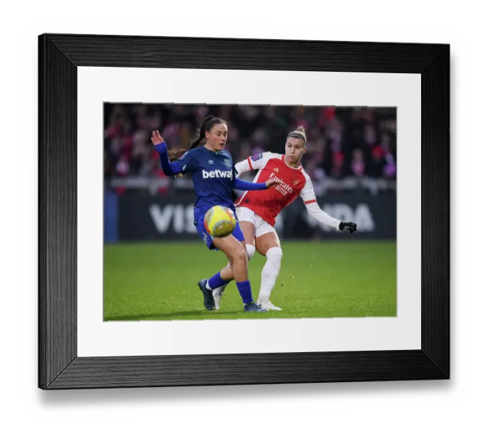 Framed Print : Arsenal vs. West Ham United: A Tense Showdown in the Barclays Women's Super League