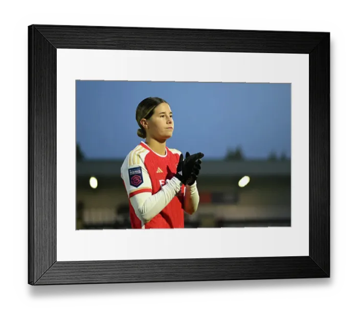 Framed Print : Arsenal Women's Super League Triumph: Kyra Cooney-Cross Celebrates Victory Over West Ham United