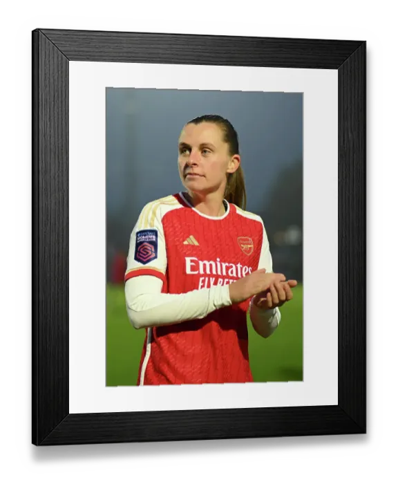 Framed Print : Arsenal Women's Super League Victory: Noelle Maritz Celebrates with Fans after Beating West Ham United