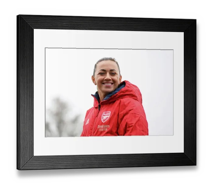 Framed Print : Arsenal's Katie McCabe Readies for Barclays WSL Clash Against West Ham United