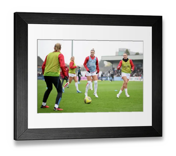 Framed Print : Arsenal Women vs West Ham United: Barclays WSL Showdown - Stars Steph Catley and Caitlin Foord Face Off in Intense Pre-Match Training Framed Print : Arsenal Women vs West Ham United: Barclays WSL Showdown - Stars Steph Catley and Caitlin Foord Face Off in Intense Pre-Match Training