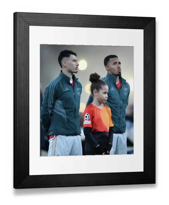 Framed Print : Arsenal's Martinelli and Jesus Prepare for RC Lens Clash in Champions League Group Stage, 2023-24 Framed Print : Arsenal's Martinelli and Jesus Prepare for RC Lens Clash in Champions League Group Stage, 2023-24