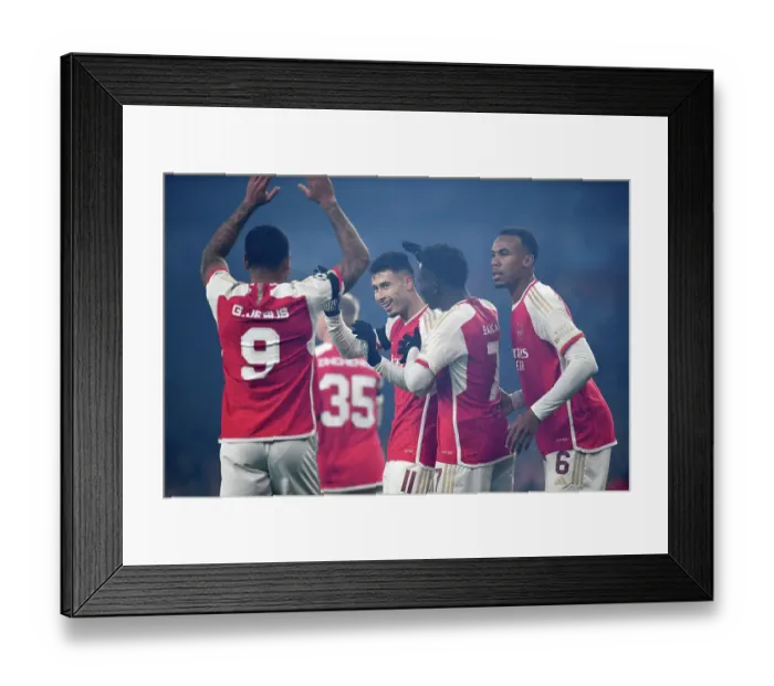 Framed Print : Martinelli's Brace: Arsenal Secures Champions League Victory vs. RC Lens Framed Print : Martinelli's Brace: Arsenal Secures Champions League Victory vs. RC Lens