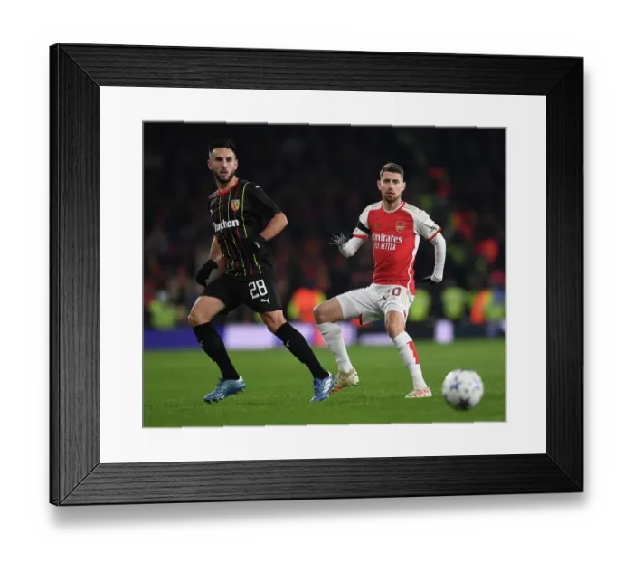 Framed Print : Arsenal vs RC Lens: Jorginho's Clash in Group B - UEFA Champions League 2023 / 24