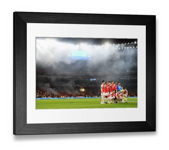 Framed Print : Arsenal FC vs RC Lens: Group B - UEFA Champions League 2023 / 24: Team Photo at Emirates Stadium