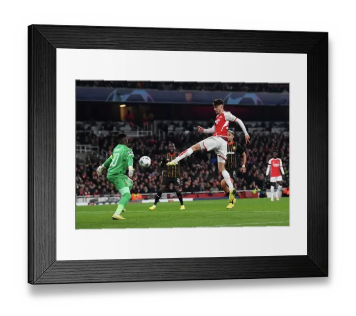Framed Print : Arsenal's Kai Havertz Scores First Goal in Champions League Victory over RC Lens (2023-24)