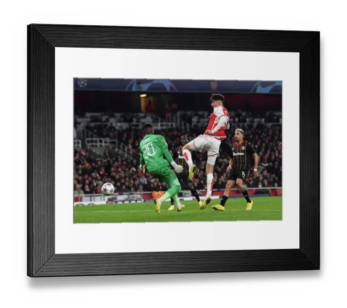 Framed Print : Havertz Scores First Arsenal Goal: Arsenal Triumphs over RC Lens in Champions League (2023-24)