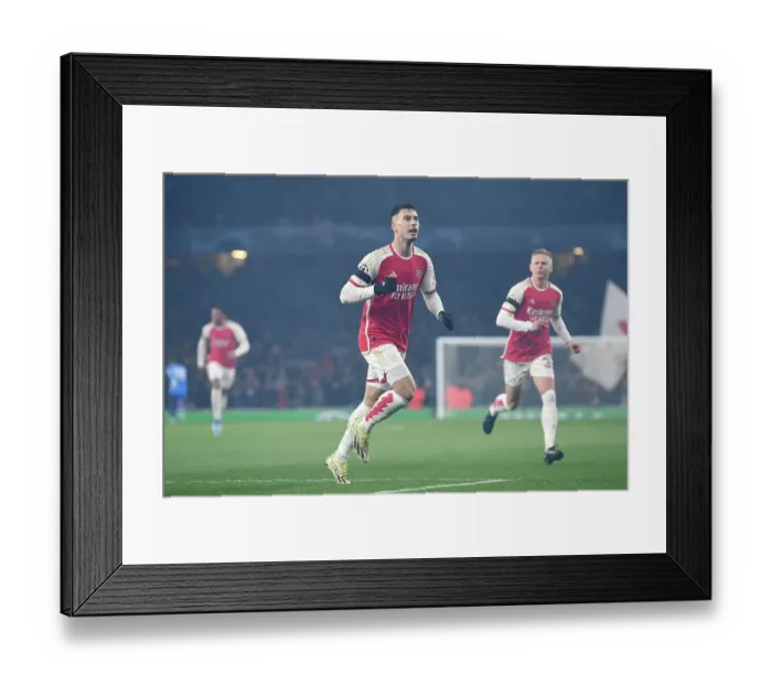 Framed Print : Martinelli's Brace: Arsenal Clinch Champions League Win vs. RC Lens (2023-24) Framed Print : Martinelli's Brace: Arsenal Clinch Champions League Win vs. RC Lens (2023-24)