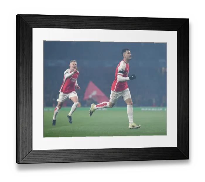 Framed Print : Martinelli's Brace: Arsenal Claims Champions League Triumph over RC Lens (2023-24) Framed Print : Martinelli's Brace: Arsenal Claims Champions League Triumph over RC Lens (2023-24)