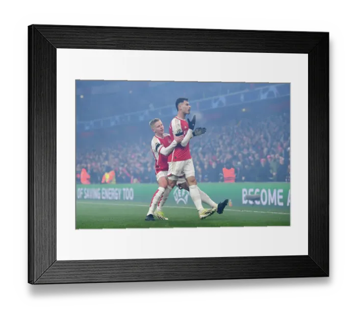 Framed Print : Martinelli Scores Fourth: Arsenal's Champions League Triumph over RC Lens