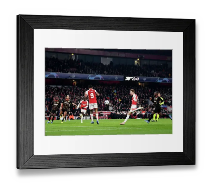 Framed Print : Arsenal's Five-Star Performance: Martin Odegaard Scores in Champions League Victory over RC Lens (2023-24)