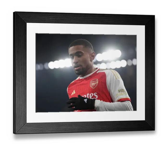 Framed Print : Reiss Nelson Shines: Arsenal's Champions League Victory Over RC Lens (2023-24)